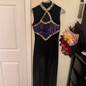 Black and Purple Sequin Bodysuit